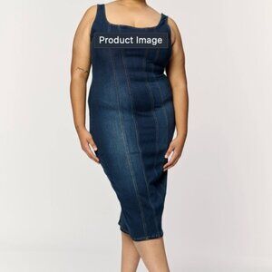 Warp + Weft Dark Denim Midi Dress